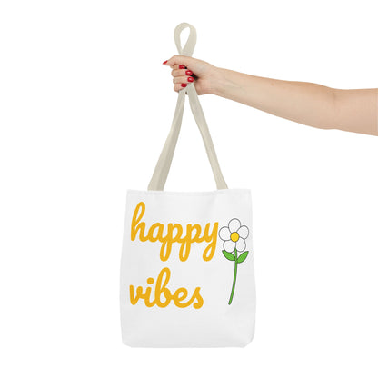 Happy Vibes Floral Tote Bag – Perfect for Sunshine Lovers & Everyday Joy