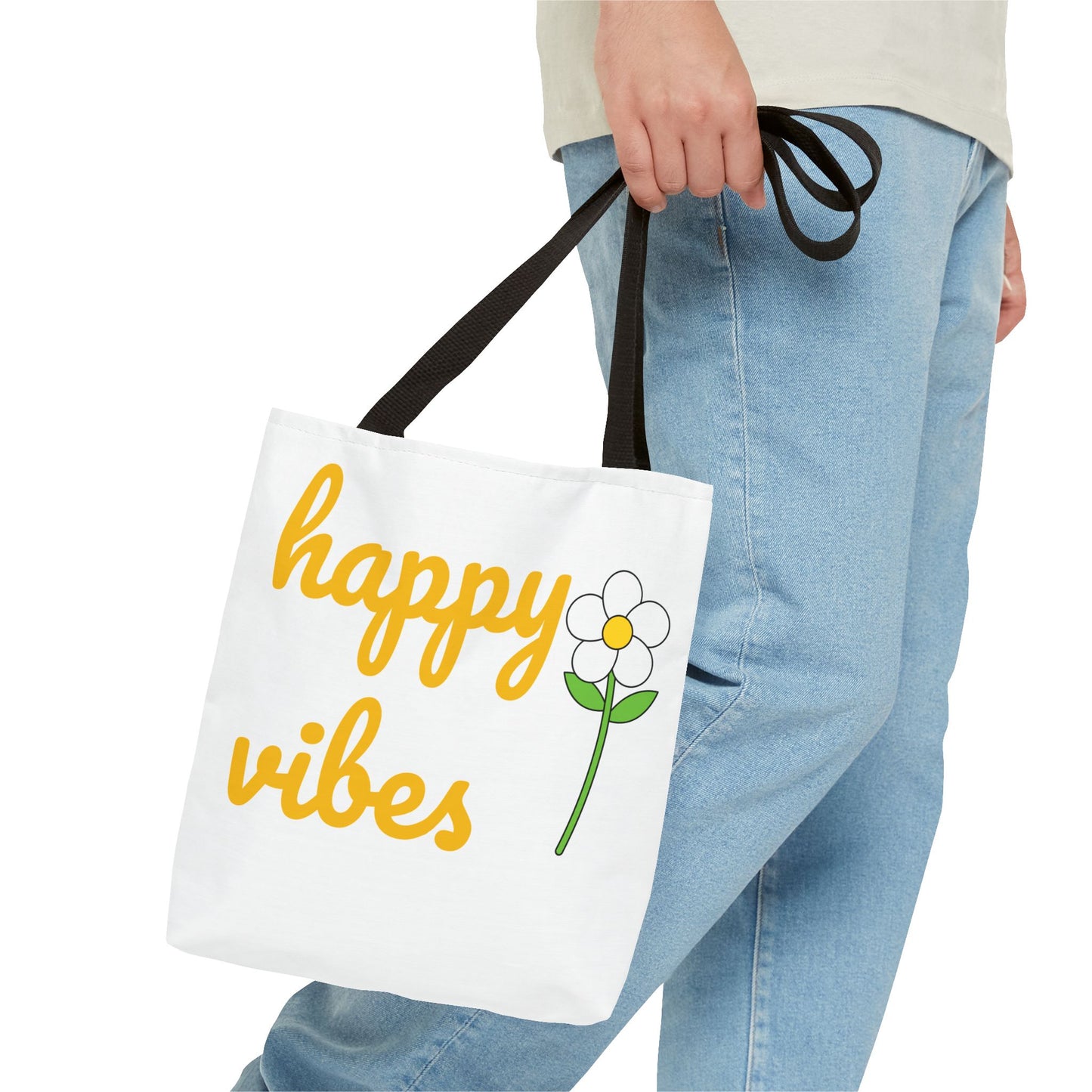 Happy Vibes Floral Tote Bag – Perfect for Sunshine Lovers & Everyday Joy