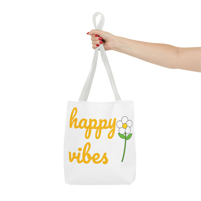 Happy Vibes Floral Tote Bag – Perfect for Sunshine Lovers & Everyday Joy