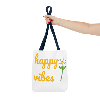 Happy Vibes Floral Tote Bag – Perfect for Sunshine Lovers & Everyday Joy