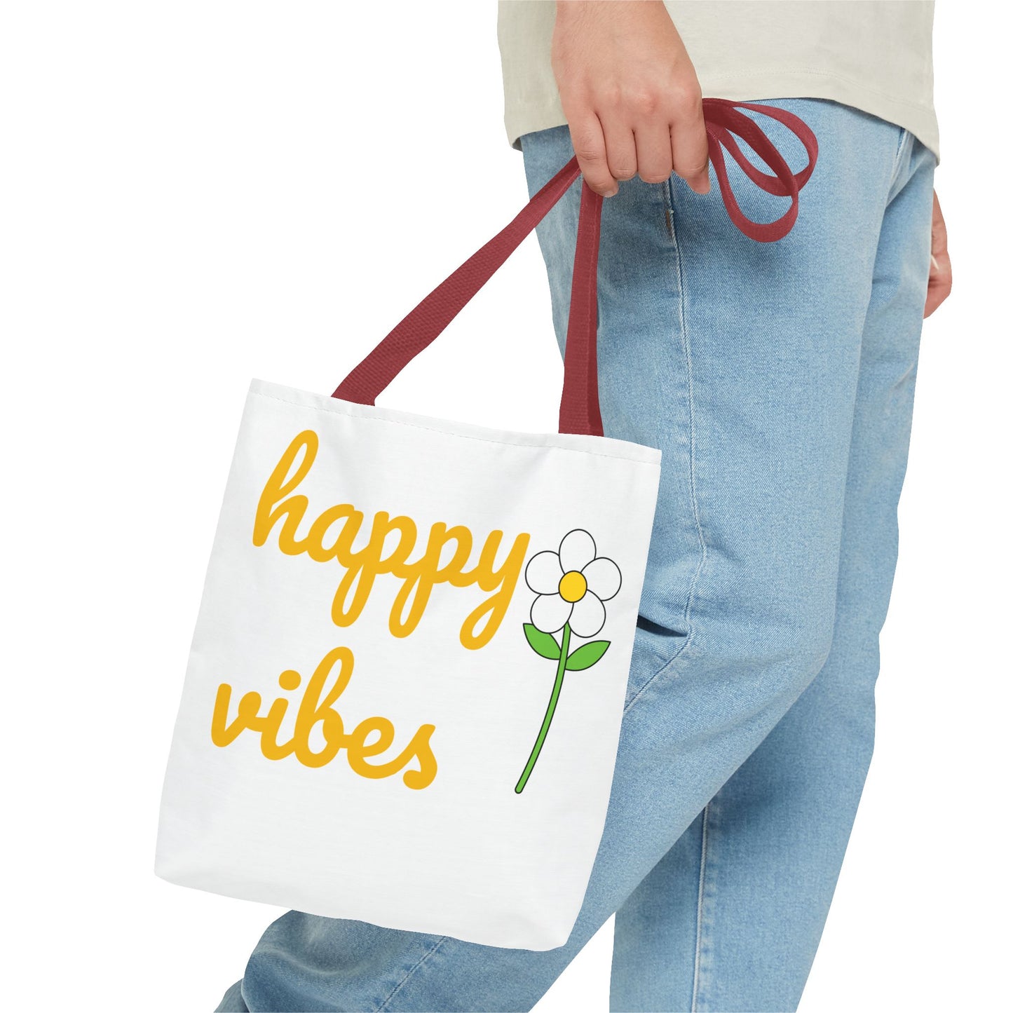 Happy Vibes Floral Tote Bag – Perfect for Sunshine Lovers & Everyday Joy