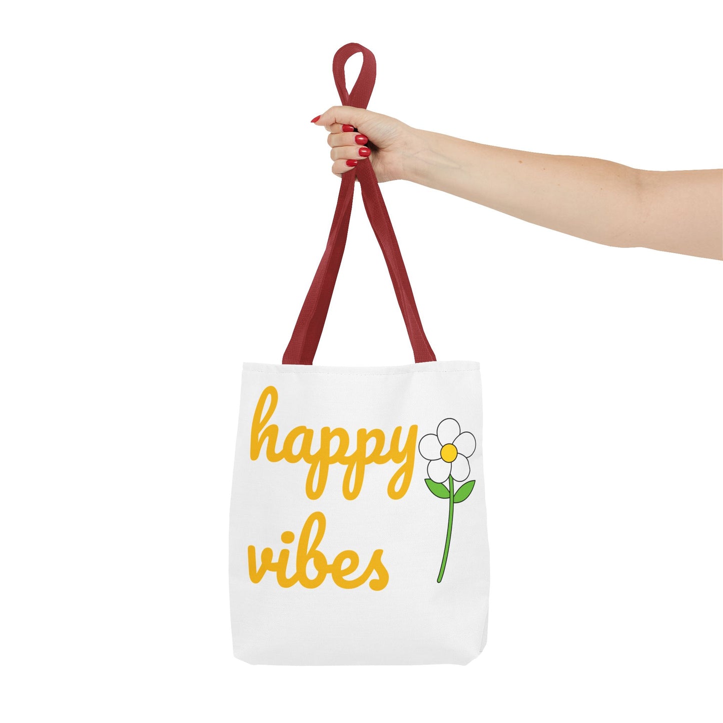 Happy Vibes Floral Tote Bag – Perfect for Sunshine Lovers & Everyday Joy