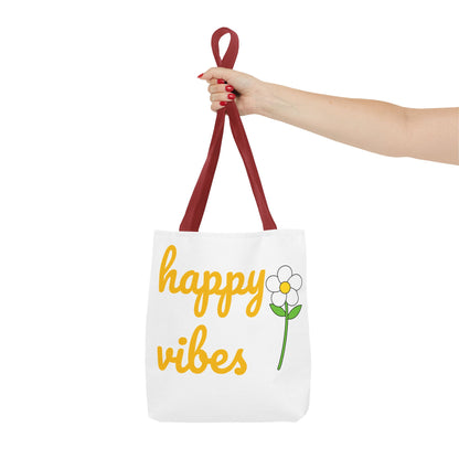 Happy Vibes Floral Tote Bag – Perfect for Sunshine Lovers & Everyday Joy